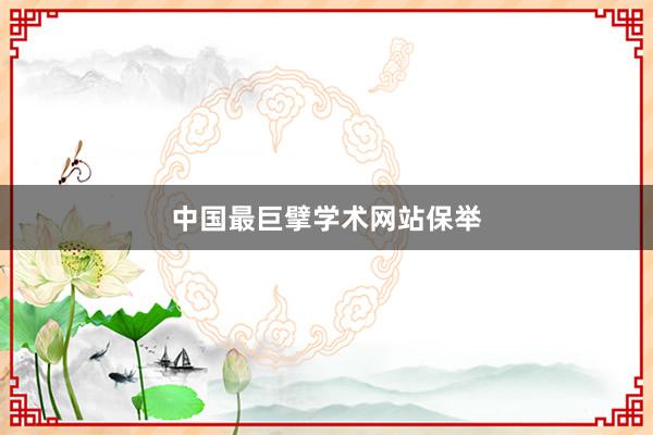 中国最巨擘学术网站保举